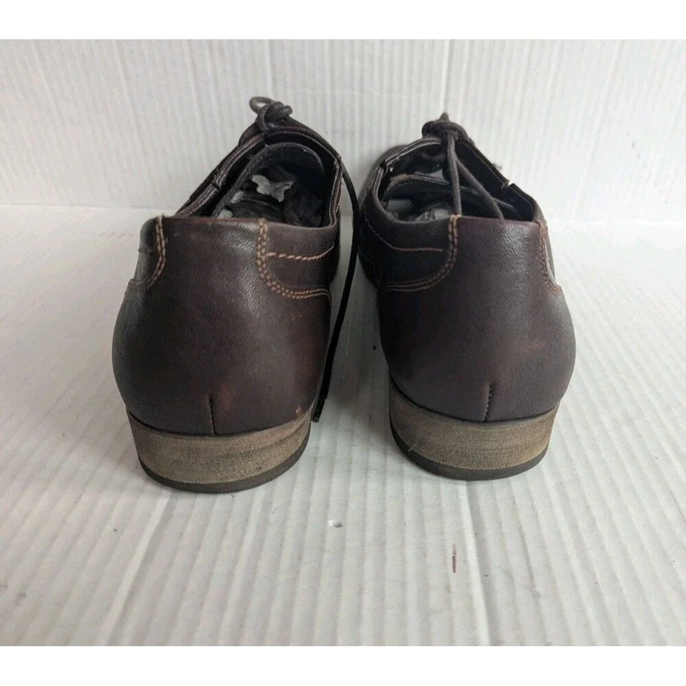 TJ Collection Men's Sz 43 Leather Derby Dress Shoes Brown Lace Up Ventilated